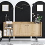 Hanah Home Consola Roble Zafiro 150cm Ancho x 80cm Alto x 40cm Fondo con Patas de 25cm | Elegancia y Durabilidad en tu Salón